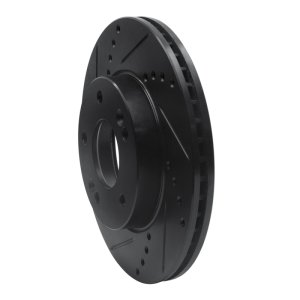 Kia Soul Brake Rotor (1) - Front Left - R1 Concepts - Drilled & Slotted - Black - `10-`11